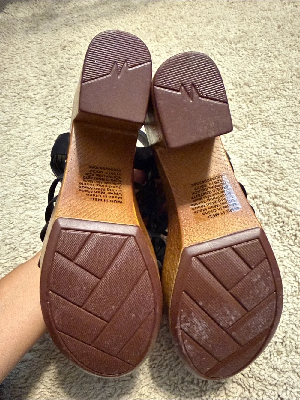 Strappy Gladiator Wedge Sandals in Black